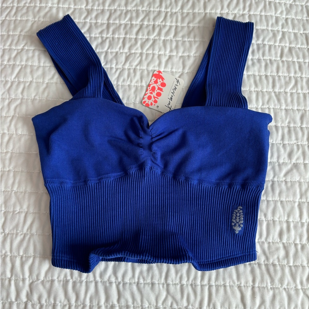 NWT FP movement All Clear ribbed sweetheart cami in xs/s small sapphire skies